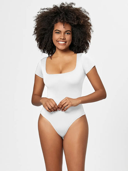 SculptEase Square Neck short sleeve Bodysuit