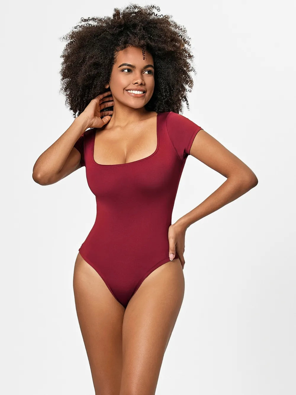 SculptEase Square Neck short sleeve Bodysuit
