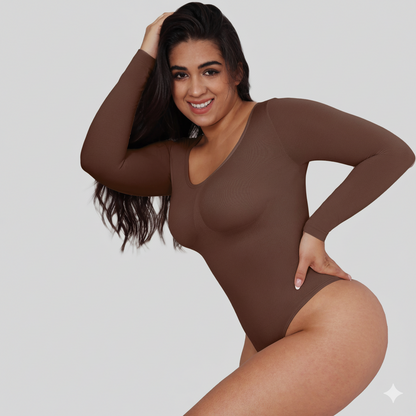 Thong Long Sleeve Shaping Bodysuit