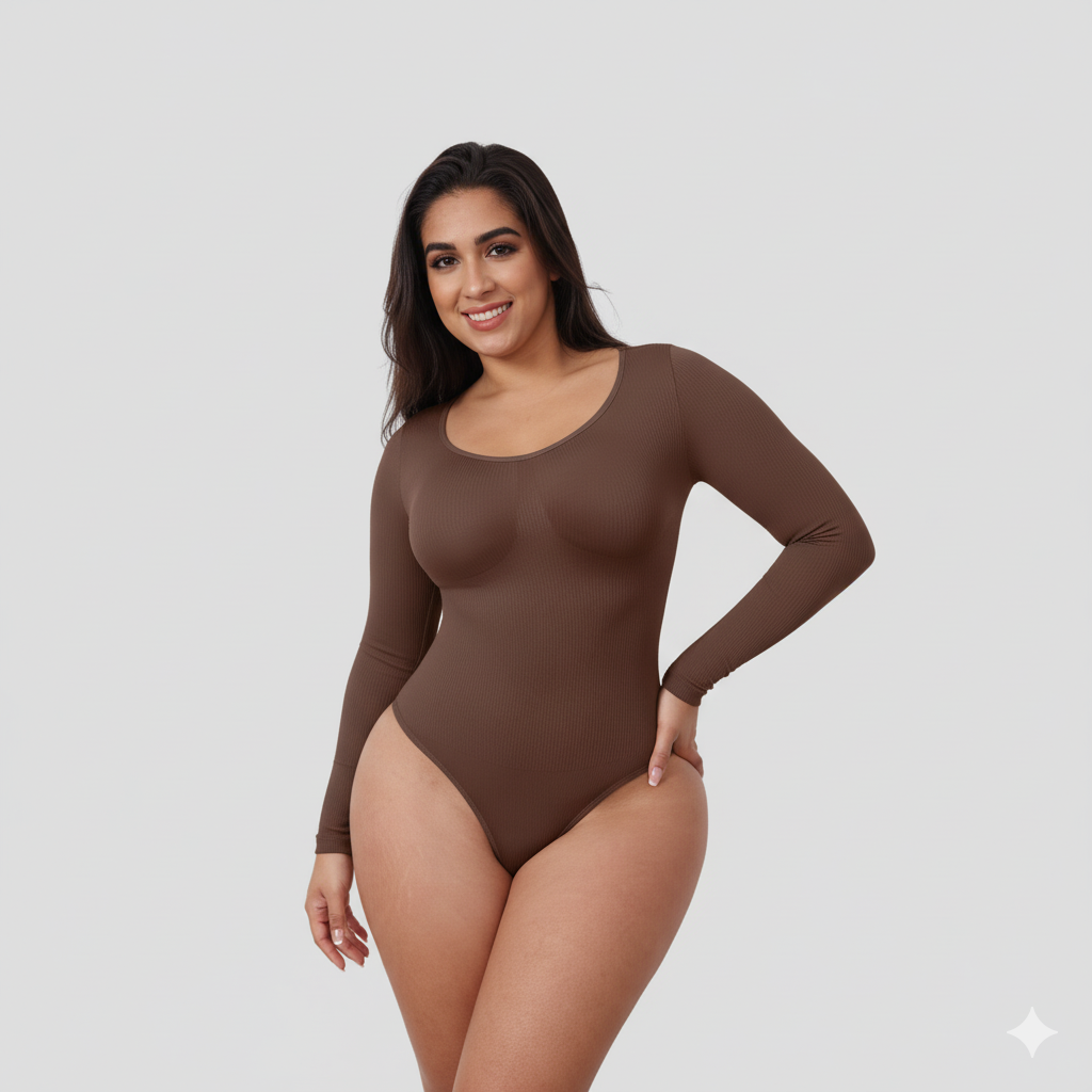 Thong Long Sleeve Shaping Bodysuit