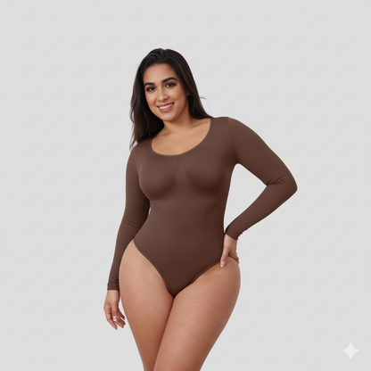 Thong Long Sleeve Shaping Bodysuit